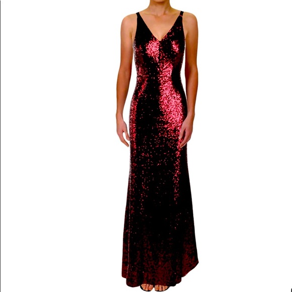 Nightway Red Sequin Gown sz 8/M NWT - Picture 1 of 15